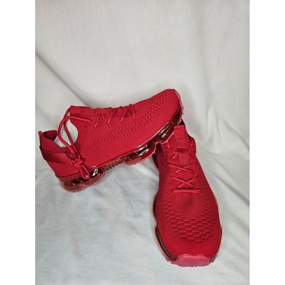 La Sheelah Red Knit Athletic Bubble Air Sneakers Cherry True Red NWT